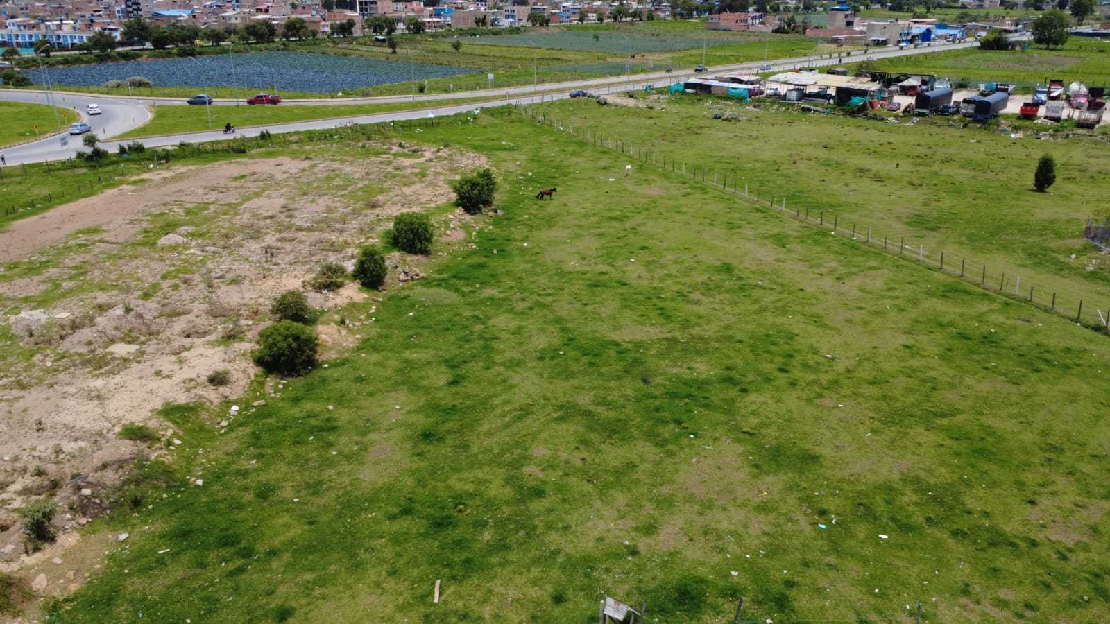 Delimitación del predio desde toma aérea